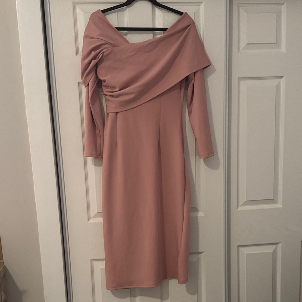 Elegant Off-Shoulder Pink Dress